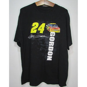 Y2K Jeff Gordon T-Shirt Black Short Sleeve NASCAR Size 2XL
